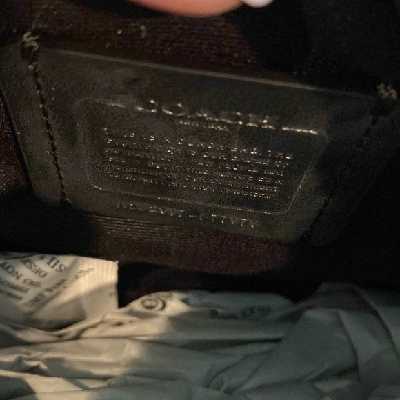 NWT Black Coach Messenger Black pebble leather with signature dark brown strap. - Picture 6 of 15